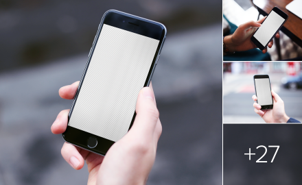 Photorealistic iPhone mockups